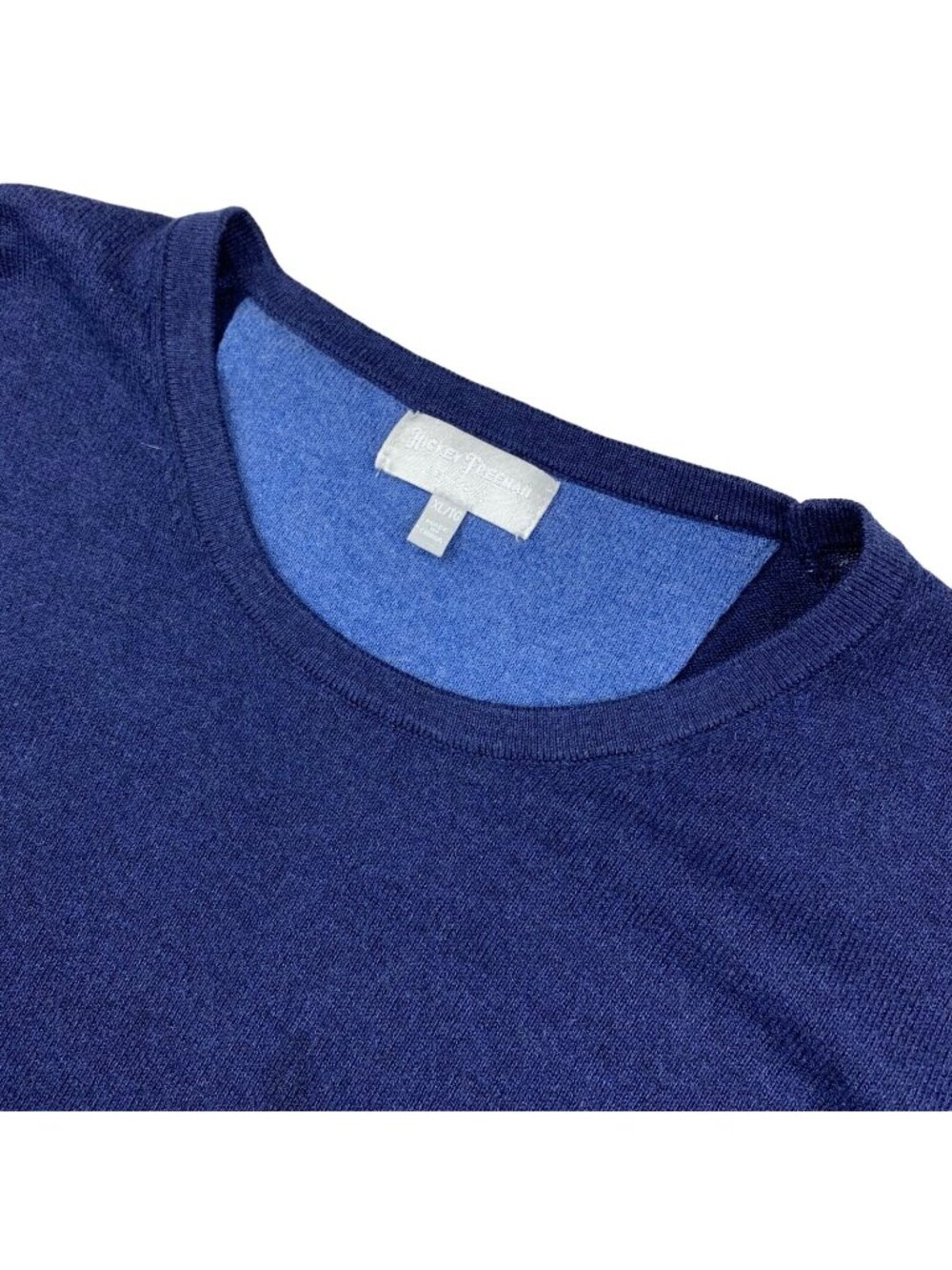 Hickey Freeman Men's Cotton/Cashmere Crewneck Sweater Blue • XL